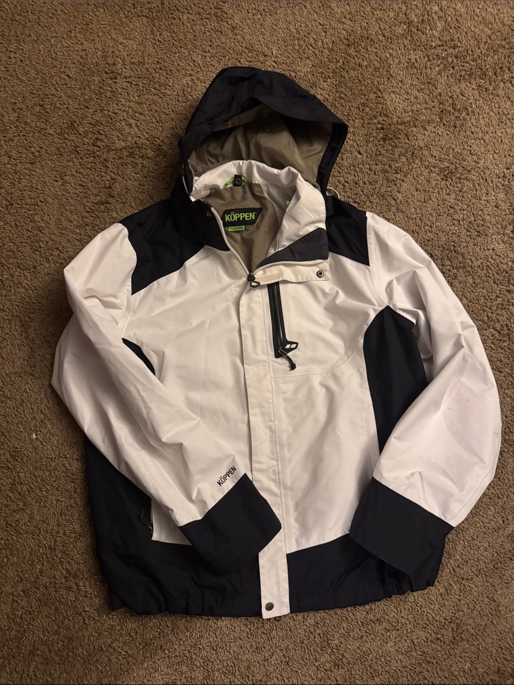 Köppen Men’s Two-Tone White & Black Waterproof Jacket